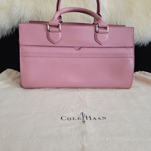 Cole Haan pink blush Satchel genuine leather EUC